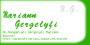 mariann gergelyfi business card